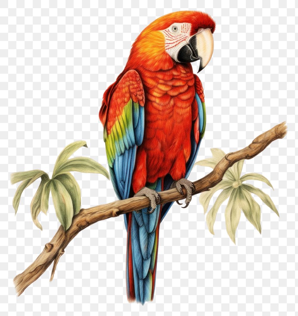PNG Vintage drawing parrot animal sketch bird