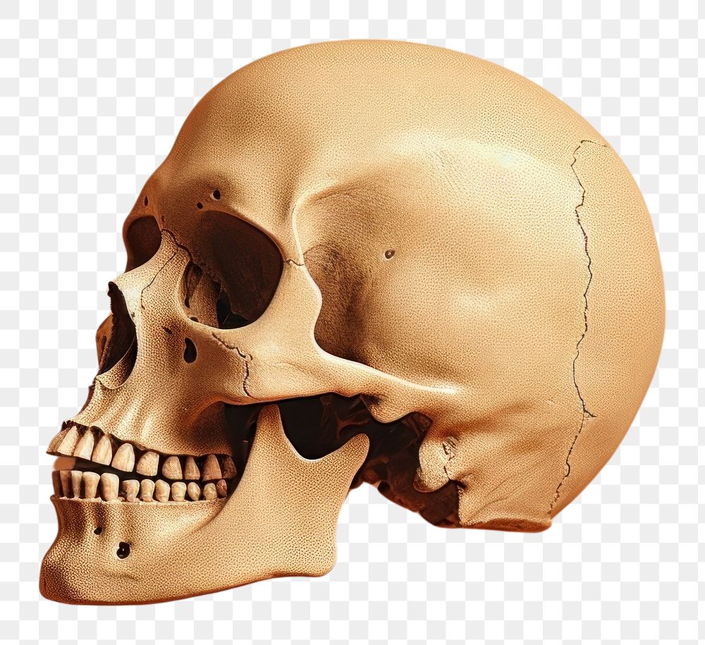 PNG Skull side portrait profile anthropology spooky person.