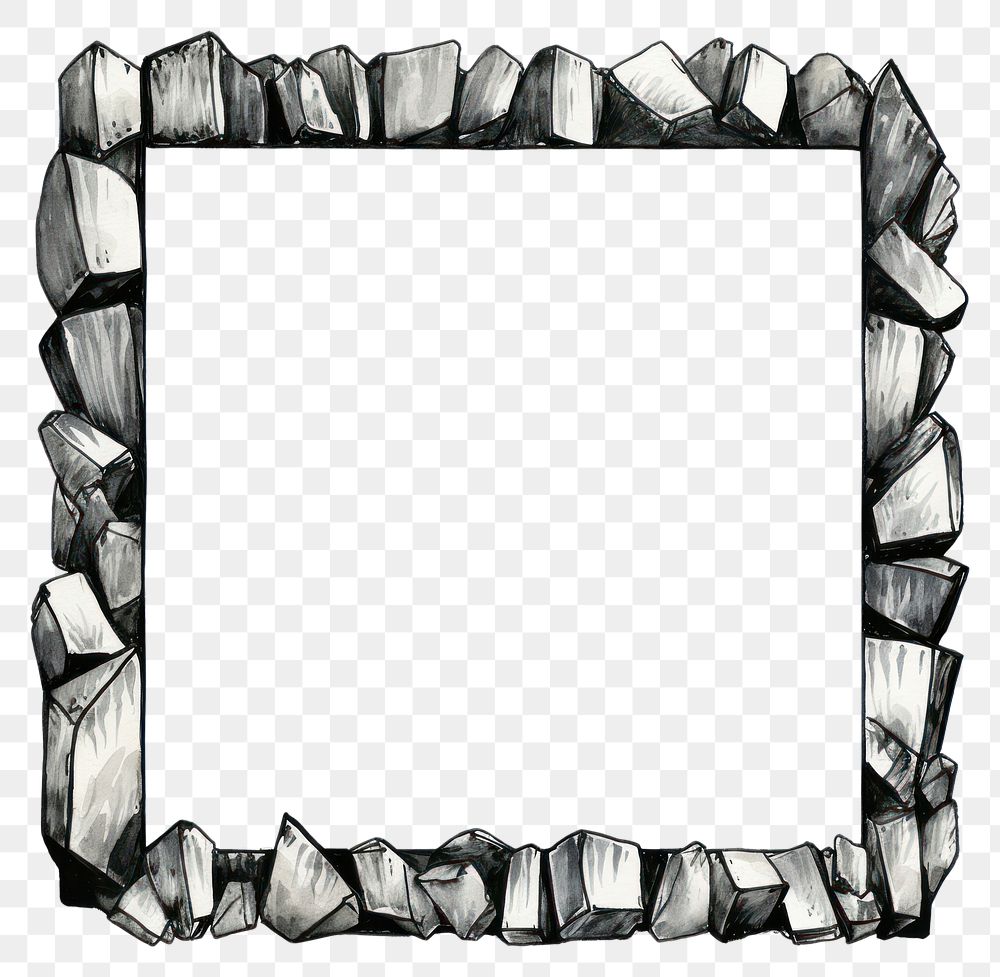 PNG Rectangle crystal frame design rectangle white background monochrome.