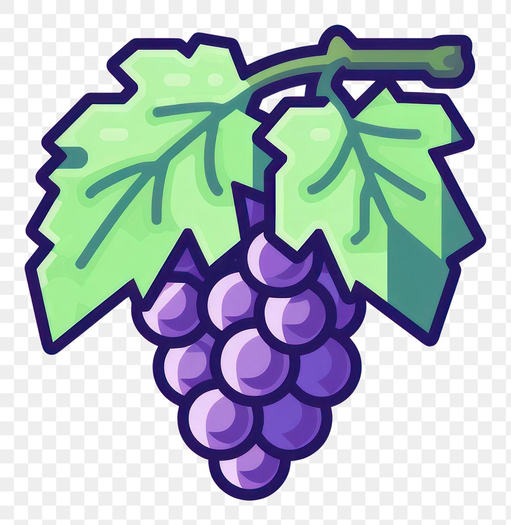 PNG Vineyard pixel purple grapes fruit.