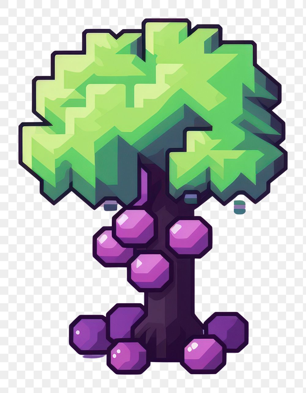 PNG Vineyard pixel purple plant art.
