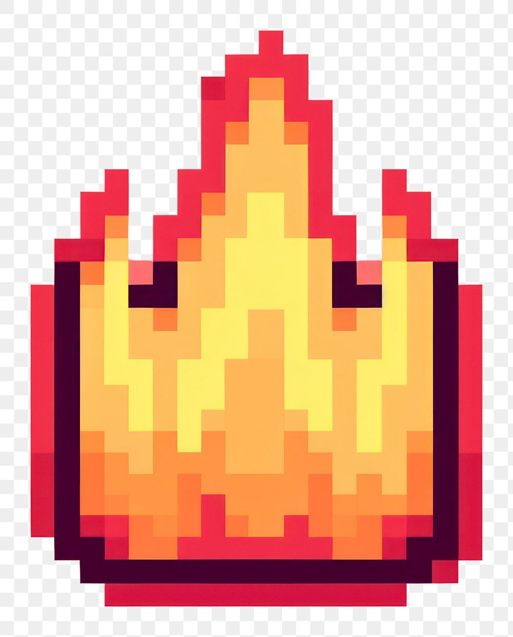 PNG Bon fire pixel pixelated glowing burning.