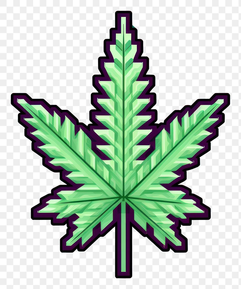 PNG Cannabis leaf pixel shape plant medicine.