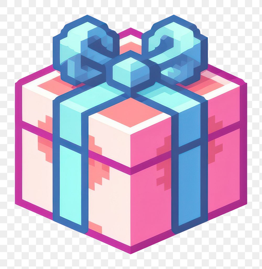 PNG Gift box pixel shape clapperboard celebration.