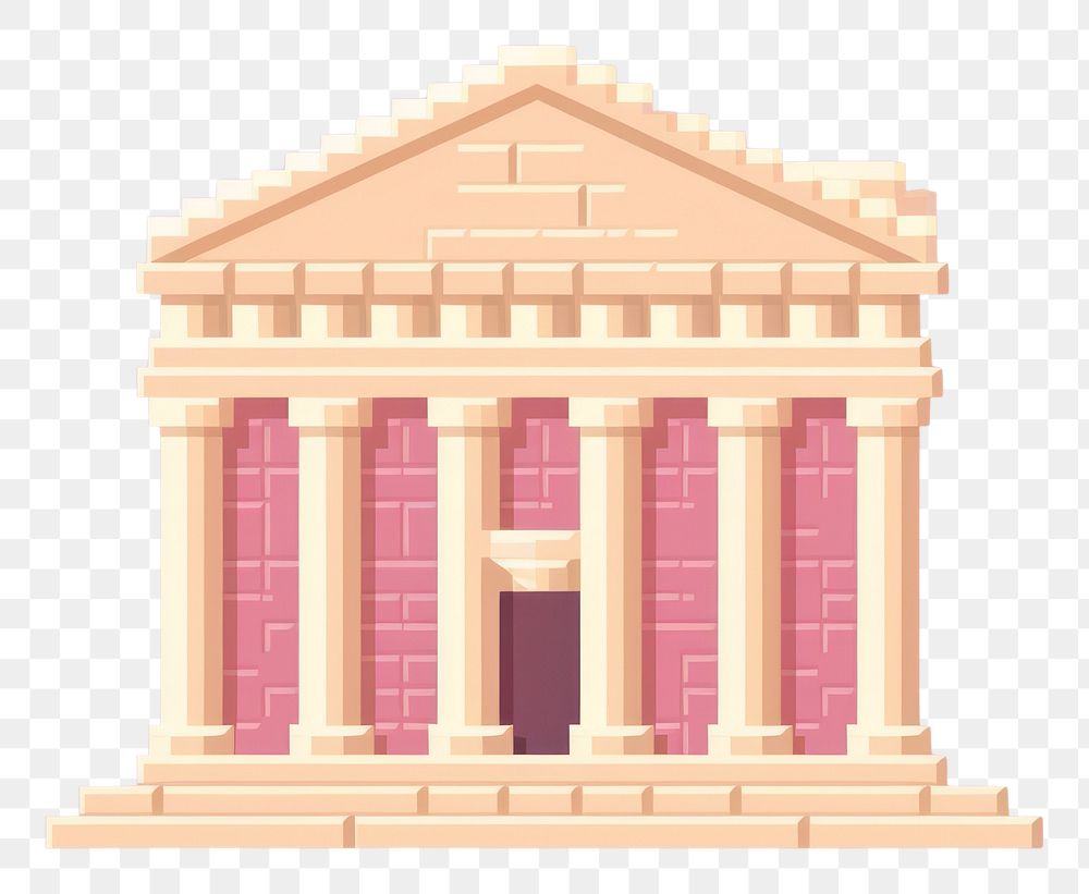 PNG Greek architecture pixel building temple column.