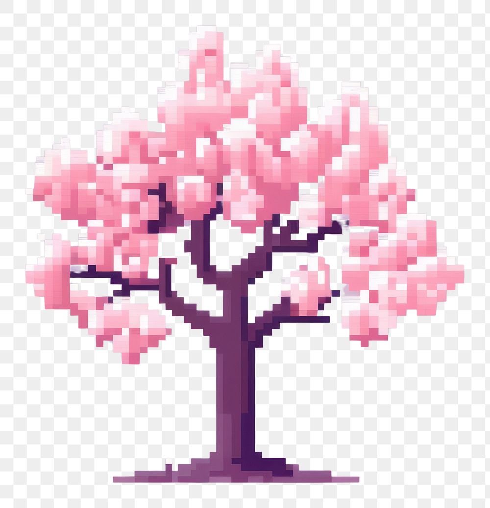PNG Sakura tree pixel outdoors blossom nature.