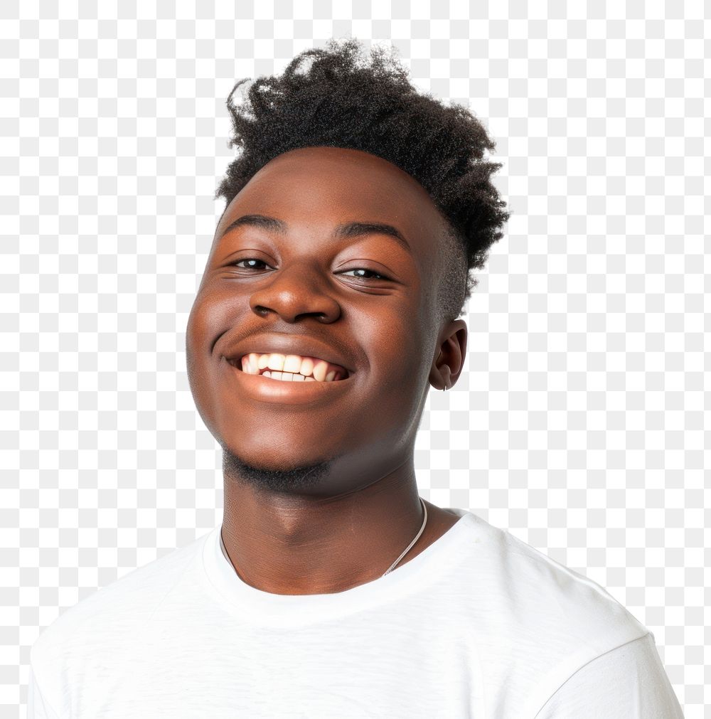 PNG Black person portrait smiling smile.