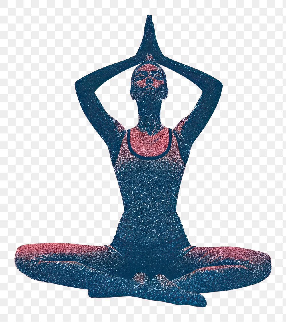 PNG Yoga sports adult cross-legged.