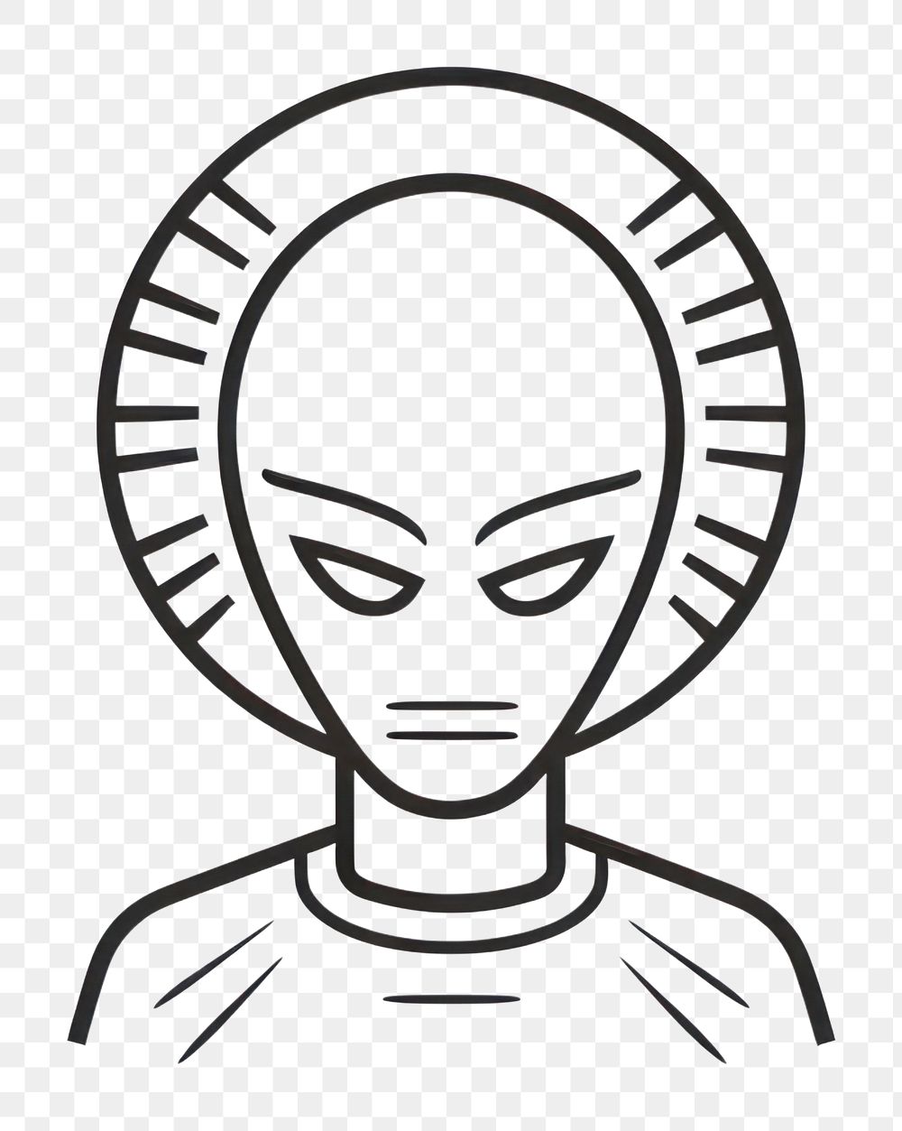 PNG Alien icon drawing sketch representation.