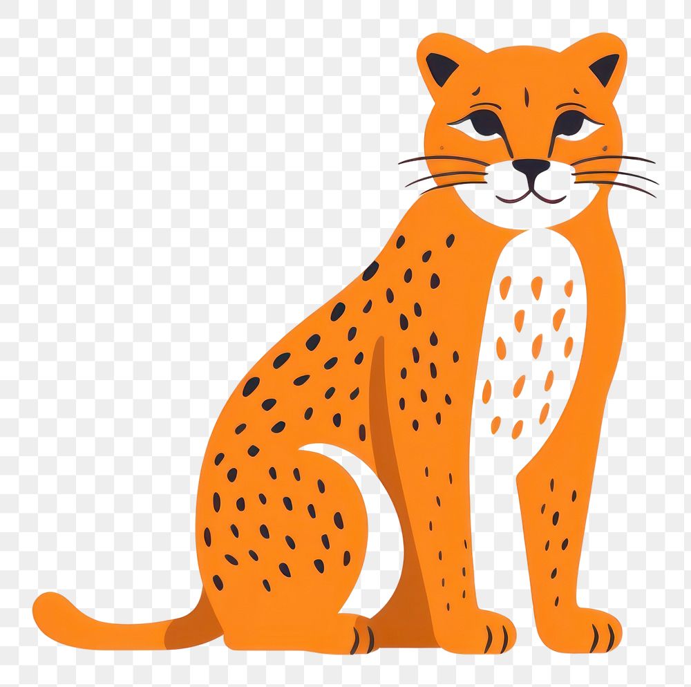 PNG Cheetah linocut wildlife animal mammal.