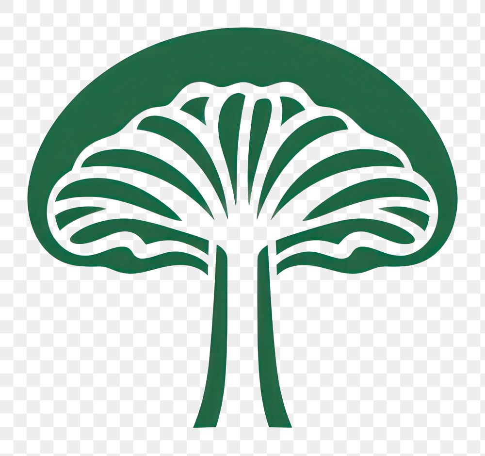 PNG Mushroom linocut plant green logo.