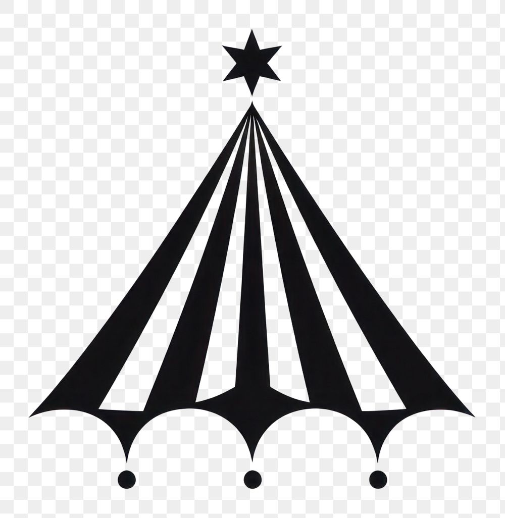 PNG Circus linocut logo black monochrome.