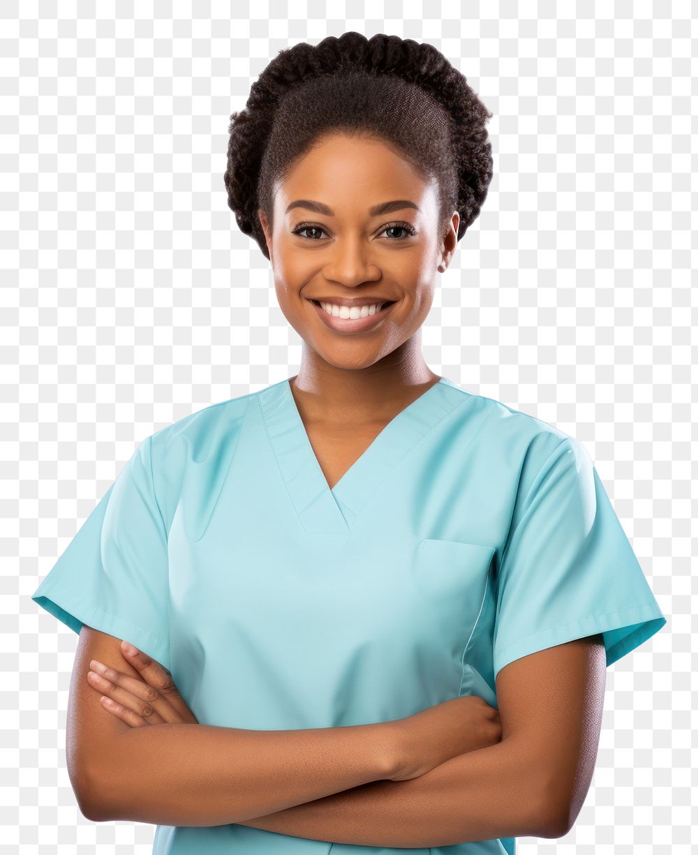 PNG Nurse smile white background stethoscope.