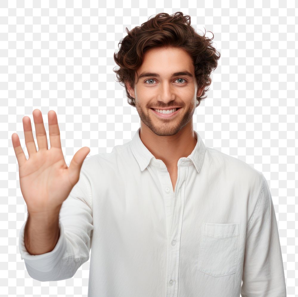 PNG Young handsome man extending hands to the side for inviting to come portrait finger adult.