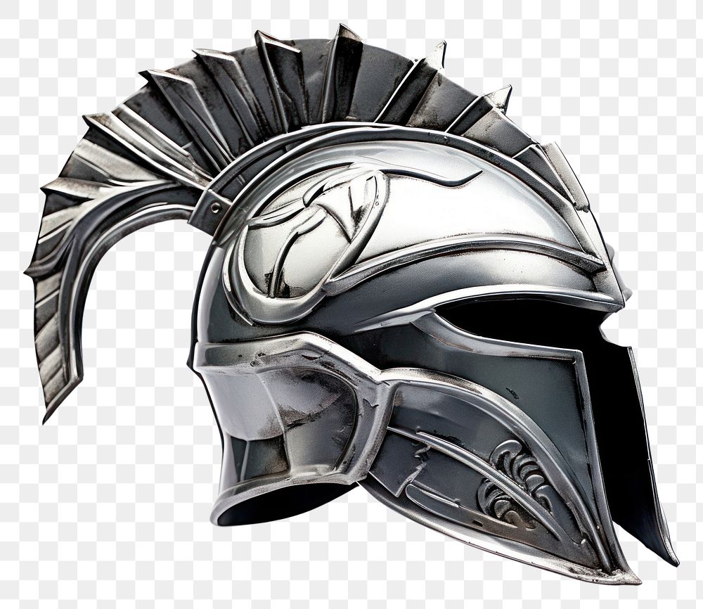 PNG Silver sparta helmet white background protection headgear.