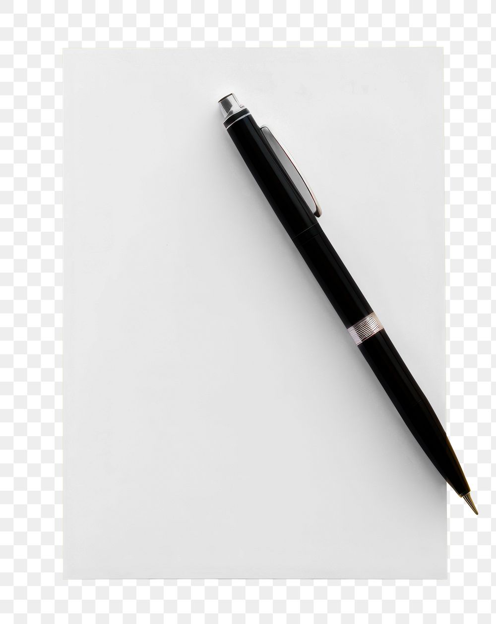 PNG black pen on white letter, transparent background