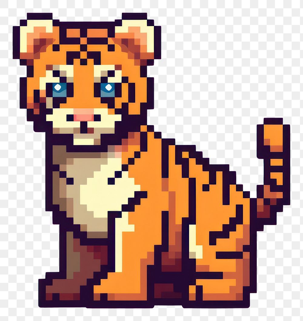 PNG Tiger pixel animal mammal pet.