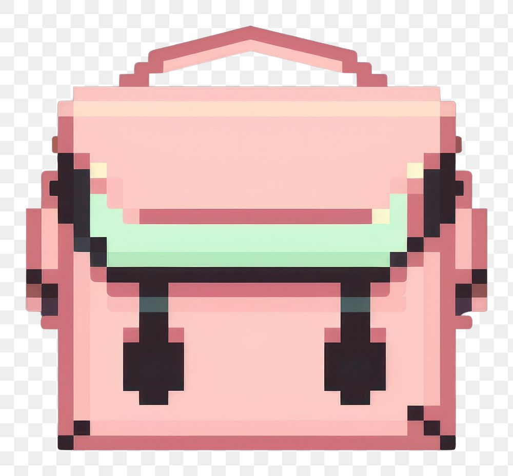 PNG Bag pixel pixelated luggage cartoon.