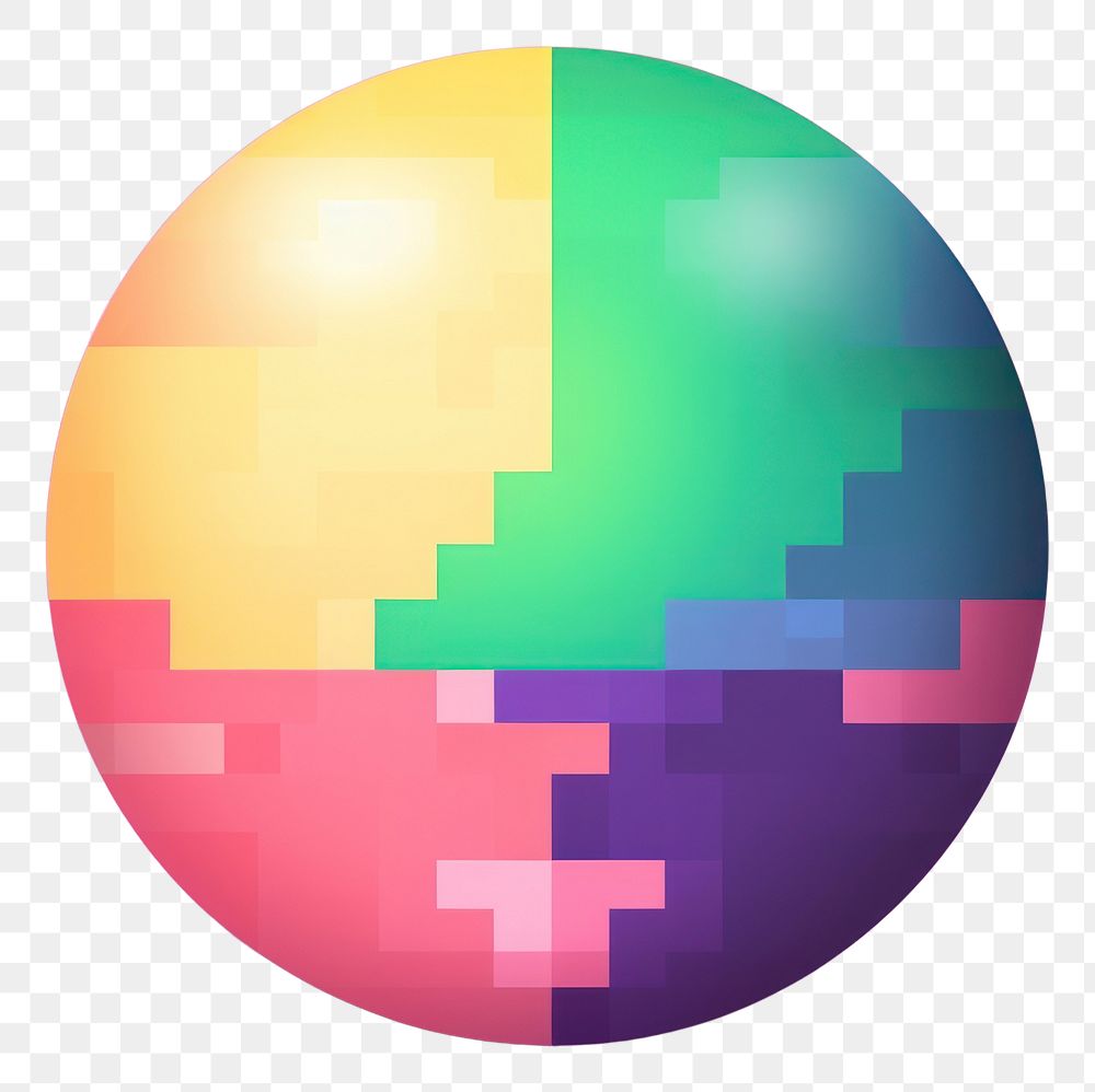 PNG Ball pixel sphere shape technology.