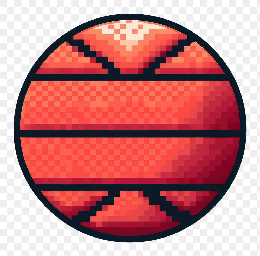 PNG Basketball pixel sphere shape pattern.