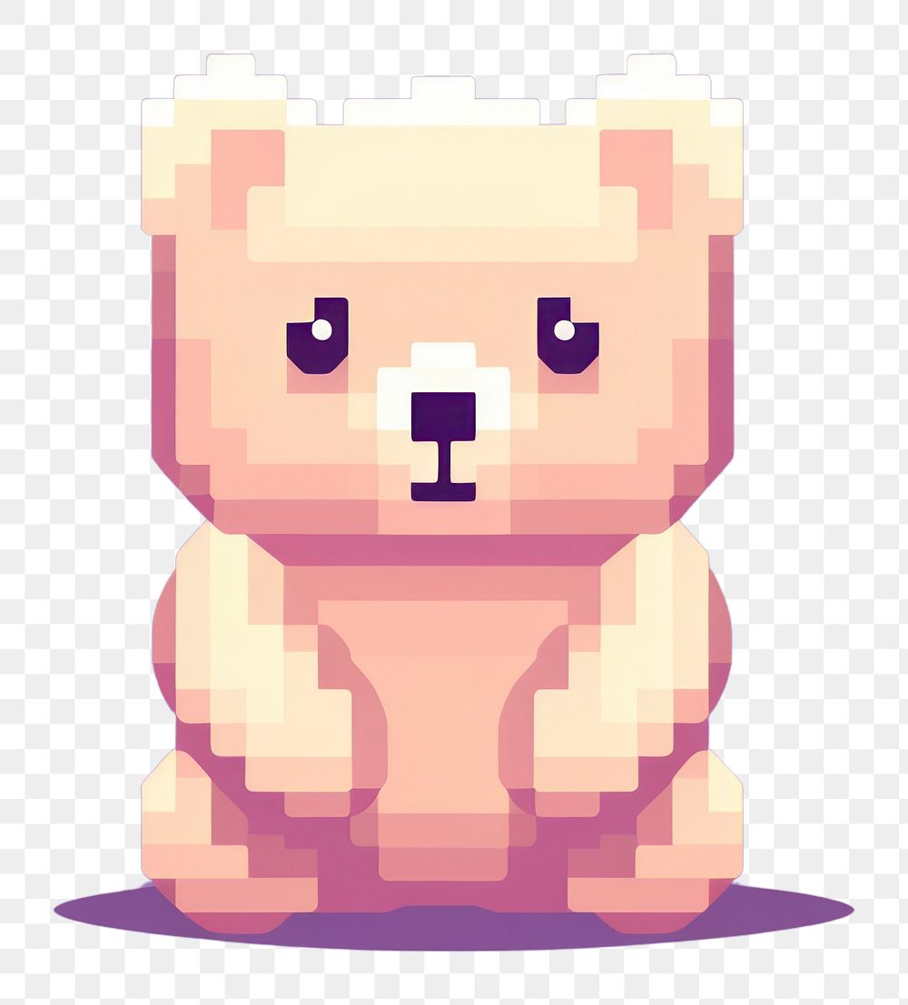 PNG Bear pixel cute toy representation.