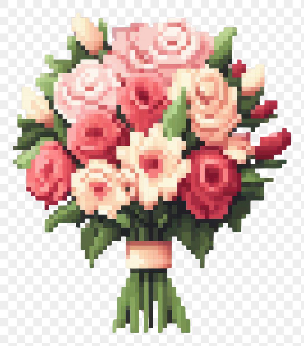 PNG Bouquet pixel art graphics pattern.