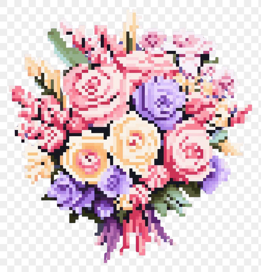 PNG Bouquet pixel art graphics pattern.