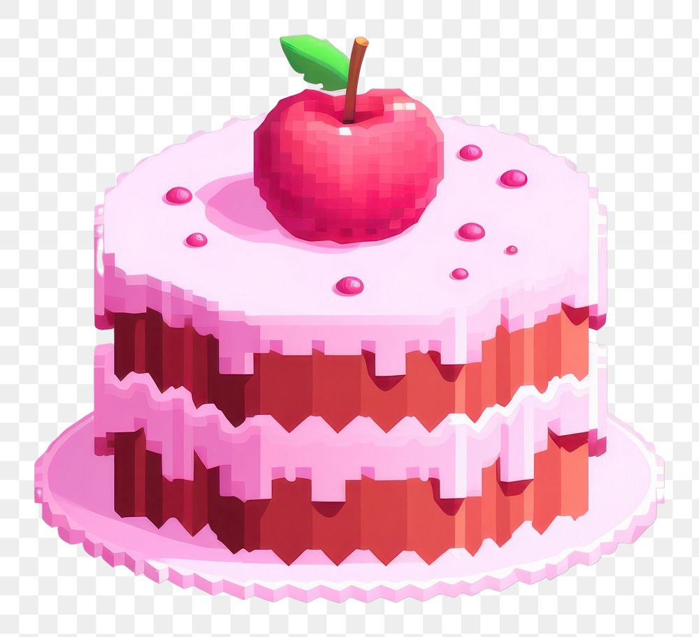 PNG Cake pixel dessert food strawberry.