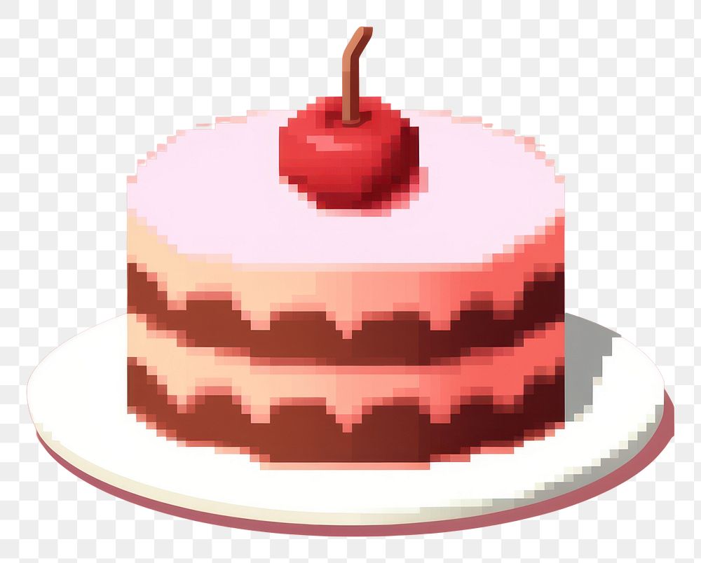 PNG Cake pixel dessert food strawberry.