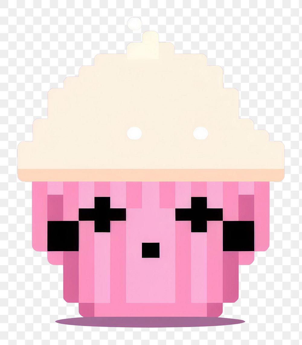 PNG Cupcake pixel dessert food portrait.