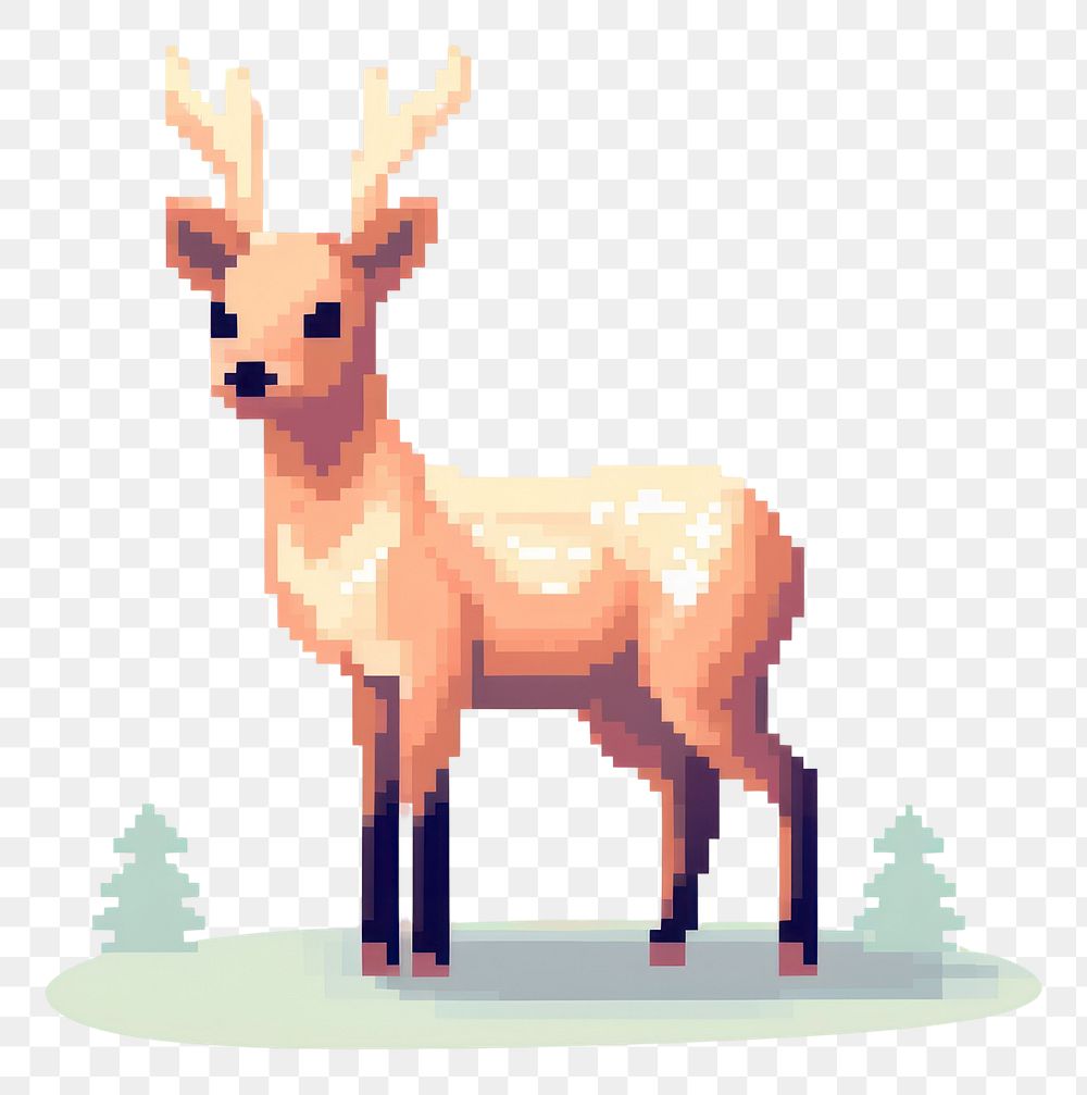 PNG Deer pixel animal mammal representation.