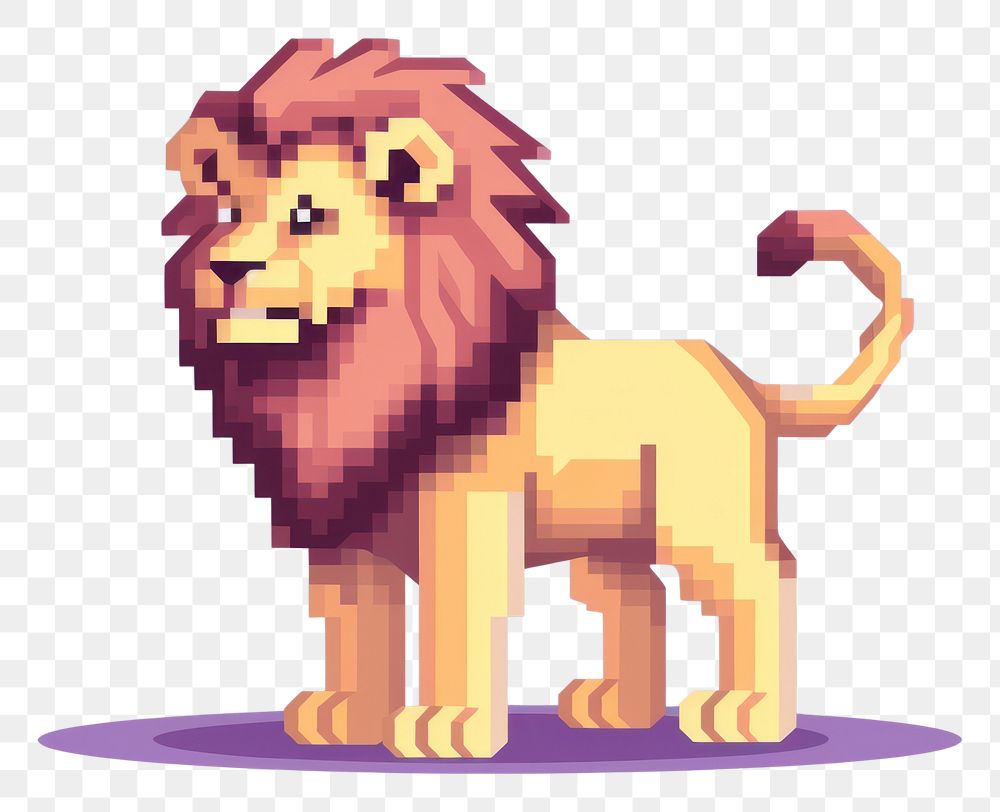 PNG Lion pixel mammal animal representation.