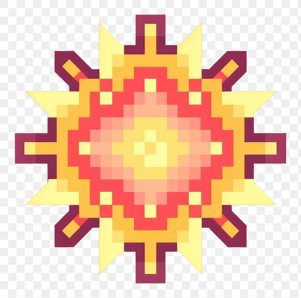 PNG Sun pixel art graphics pattern.