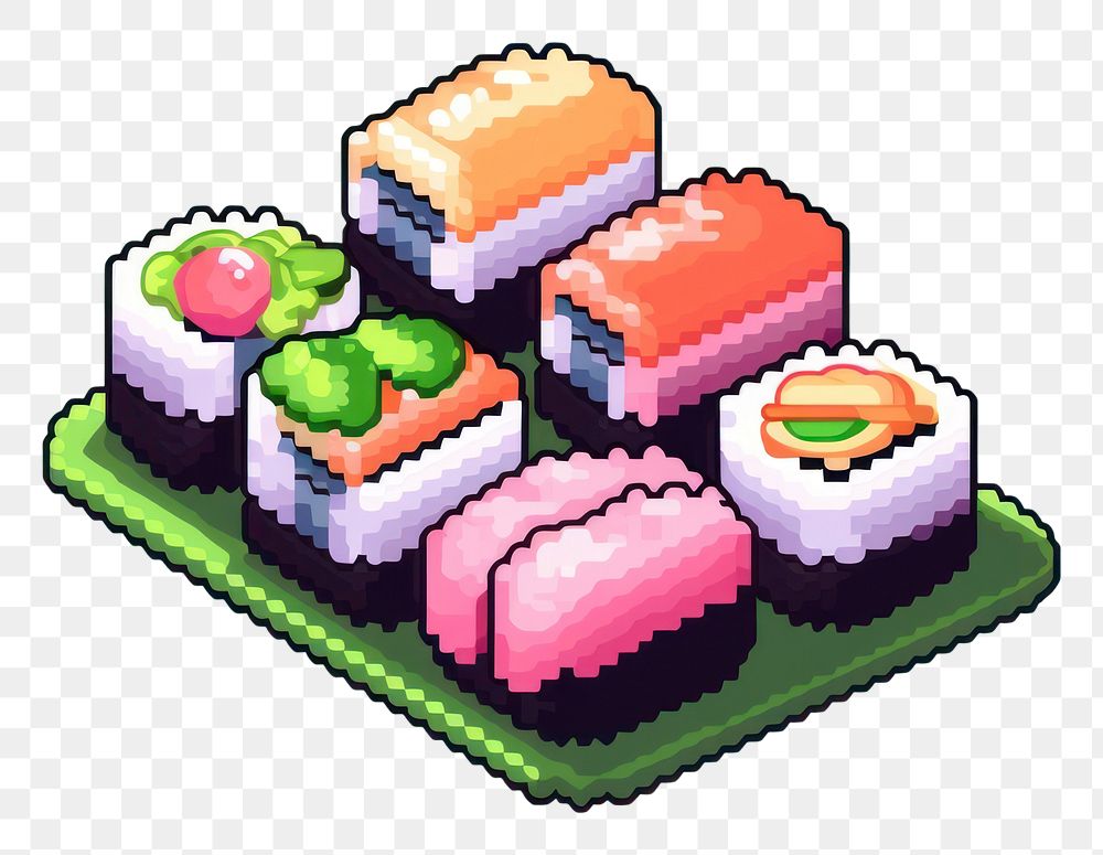 PNG Sushi pixel food rice meal.
