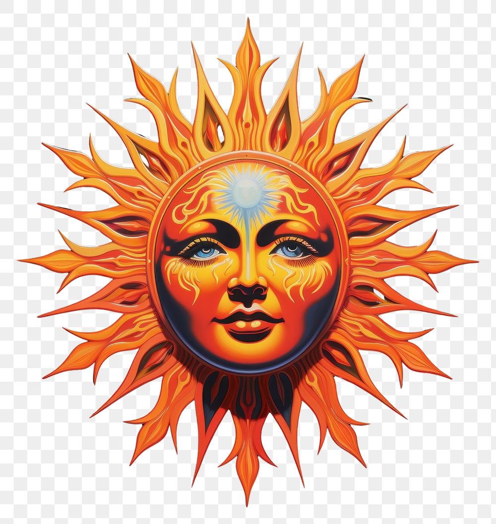 PNG A lively celestial sun art representation creativity.