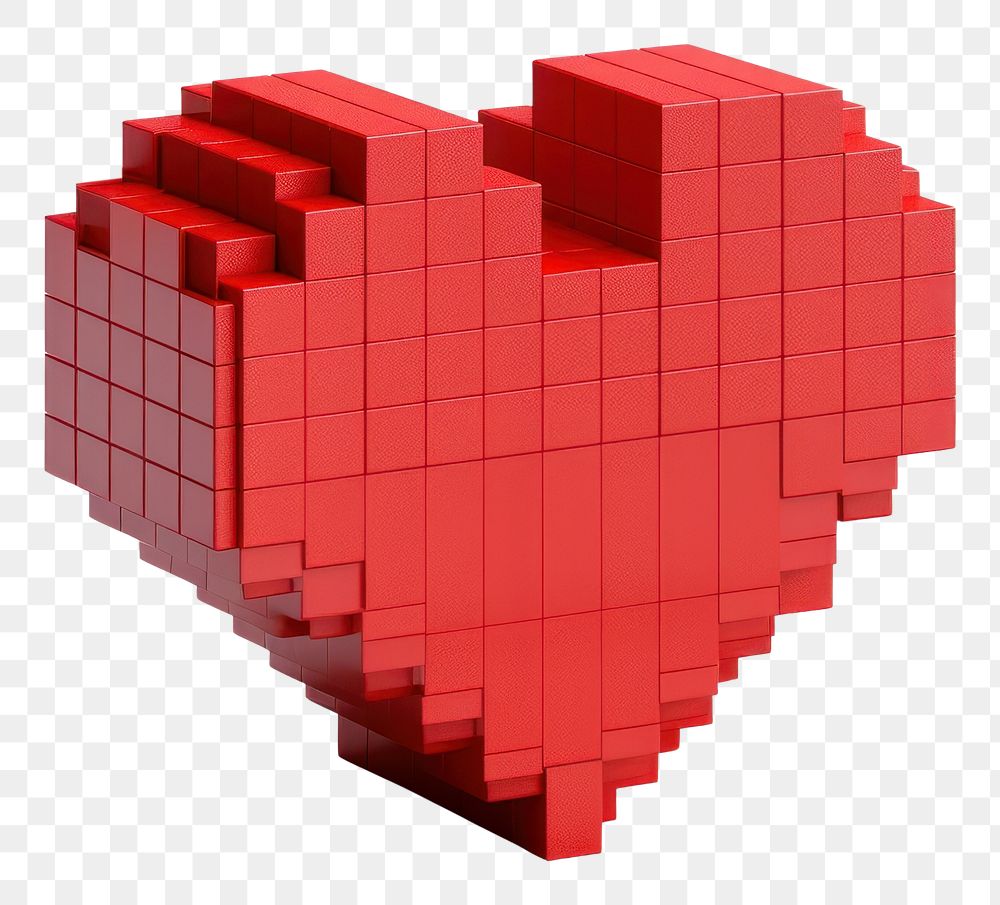 PNG Heart brick toy white background shape block.
