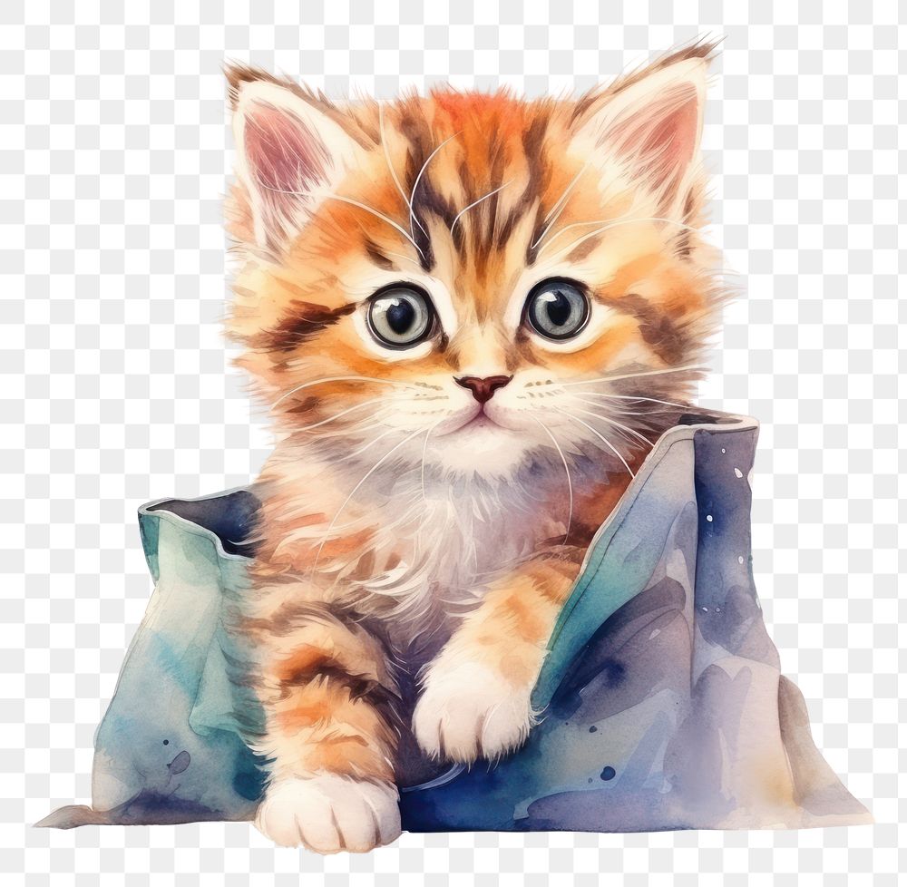 PNG Cat pop on bag animal cartoon mammal.