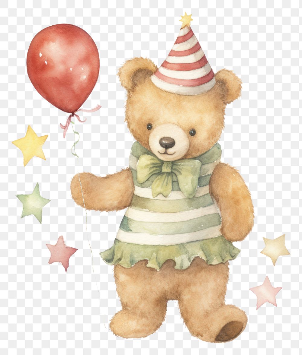 PNG  Teddy bear balloon cute toy.