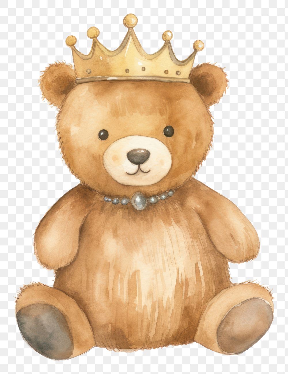 PNG Teddy bear crown toy white background.