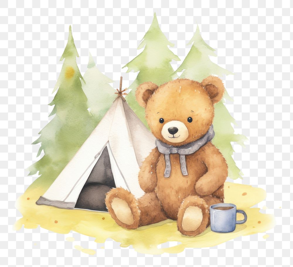 PNG  Teddy bear tent cute toy.