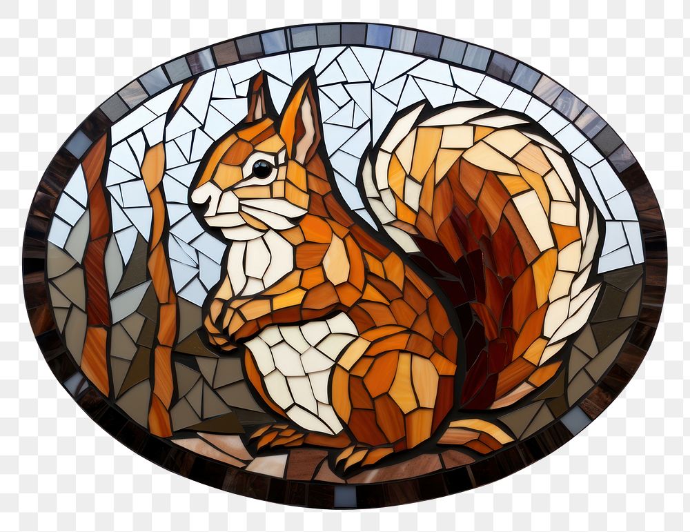 Mosaic tiles of squirrel representation creativity pattern.