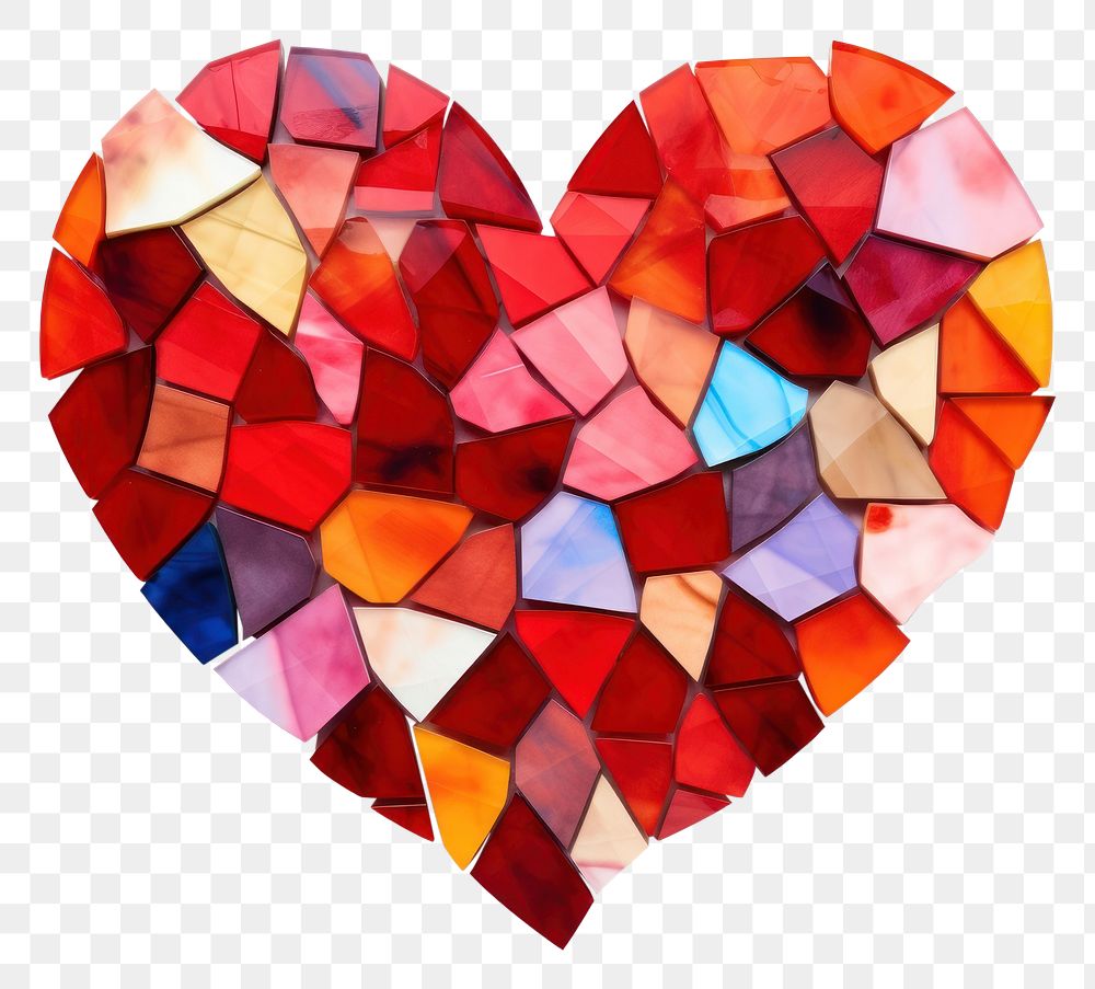 Mosaic tiles of heart backgrounds creativity variation.