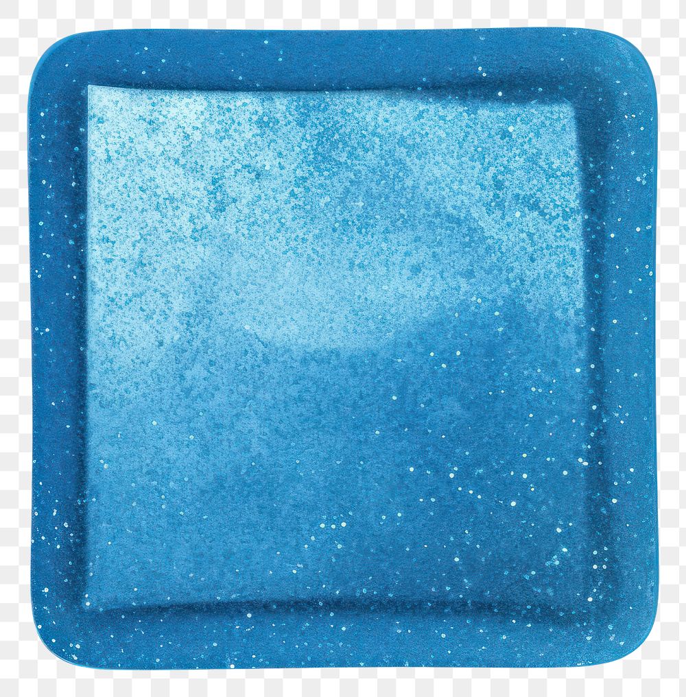 PNG Square icon turquoise glitter shape.
