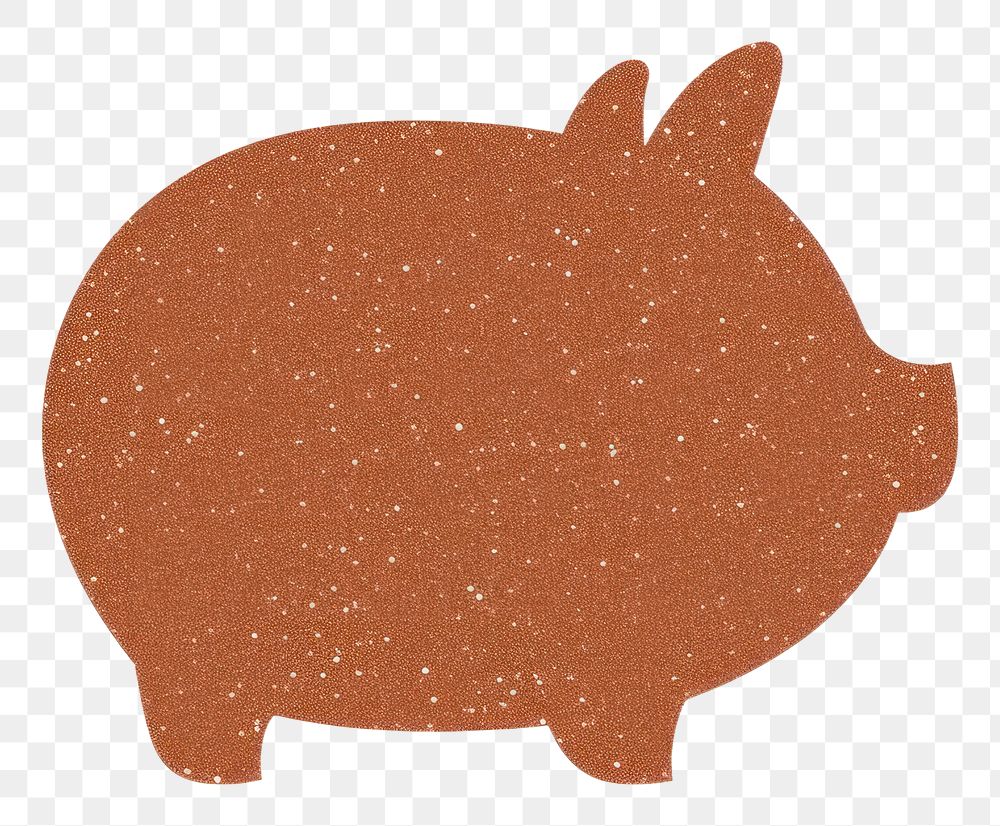 PNG Piggy bank icon animal brown white background.