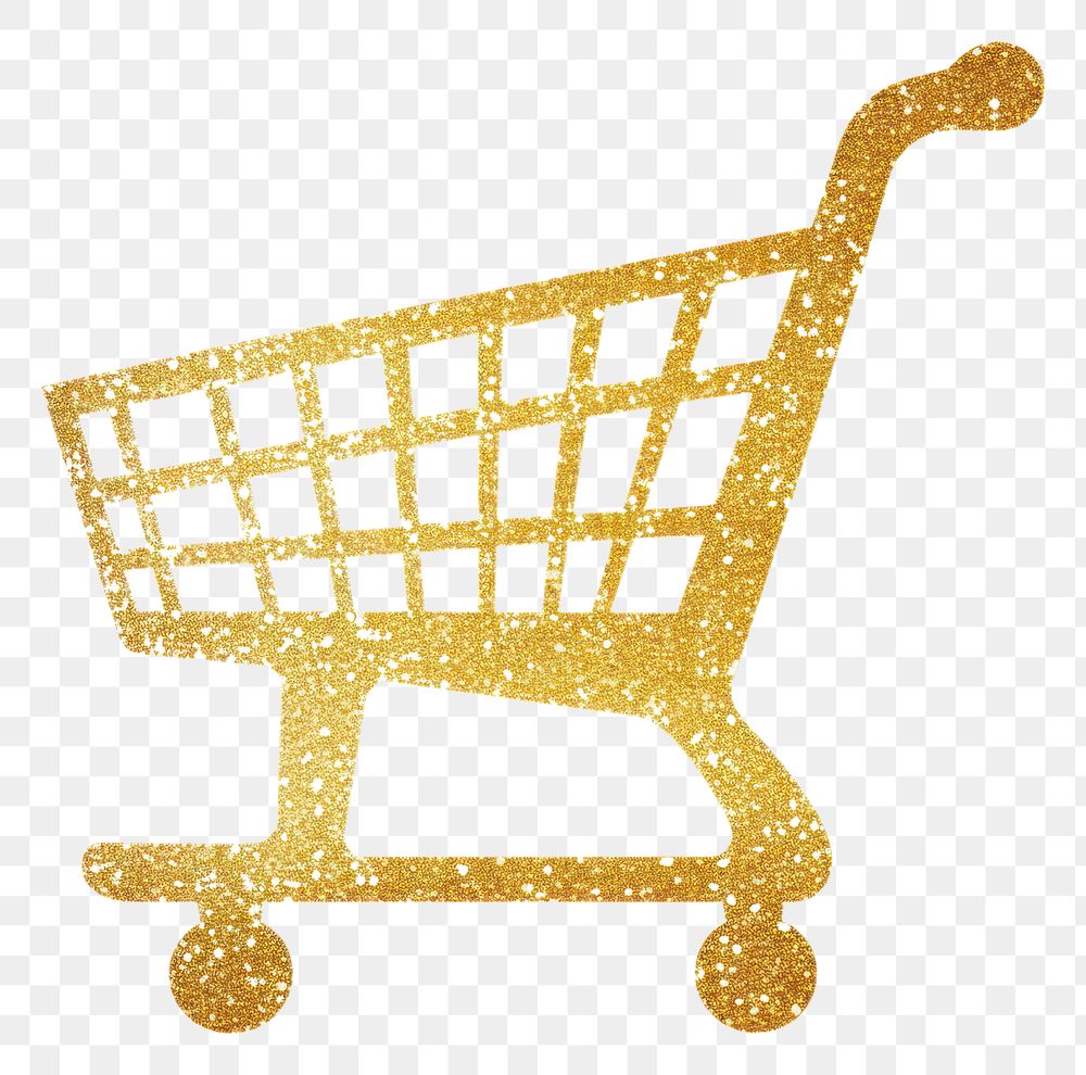 PNG Shopping cart icon gold white background consumerism.