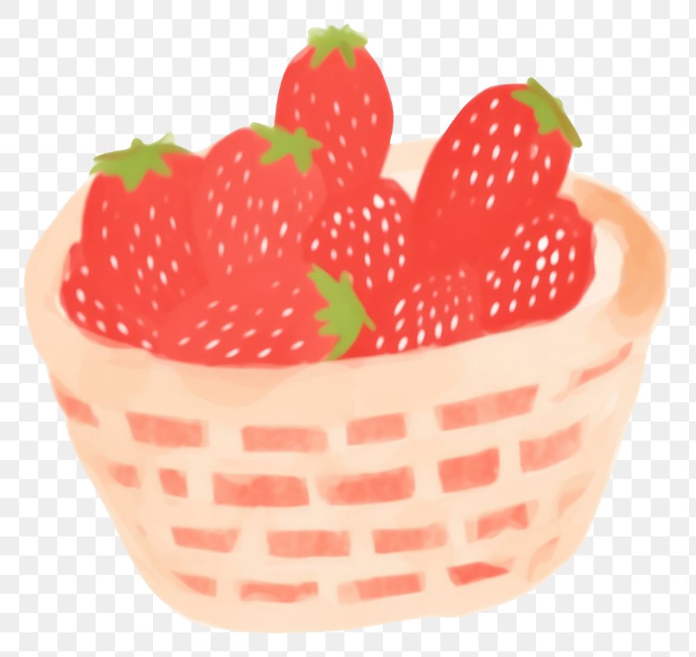 PNG Strawberries in basket strawberry dessert fruit.