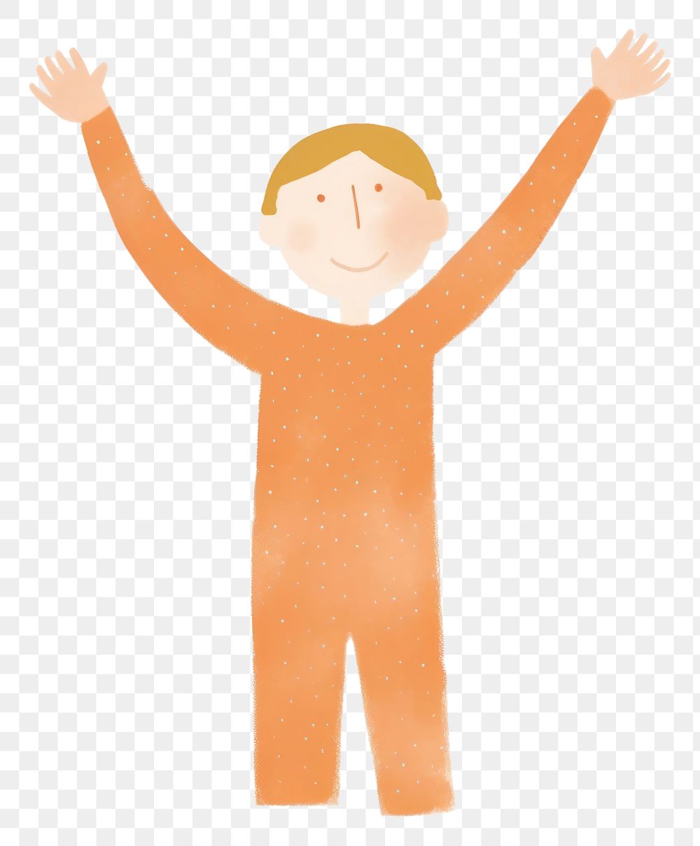 PNG Person raising hands white background anthropomorphic representation.