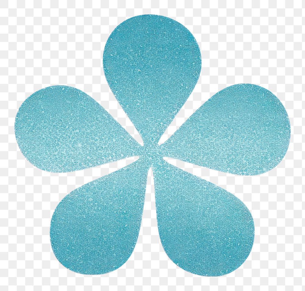 PNG Clover icon shape blue white background.