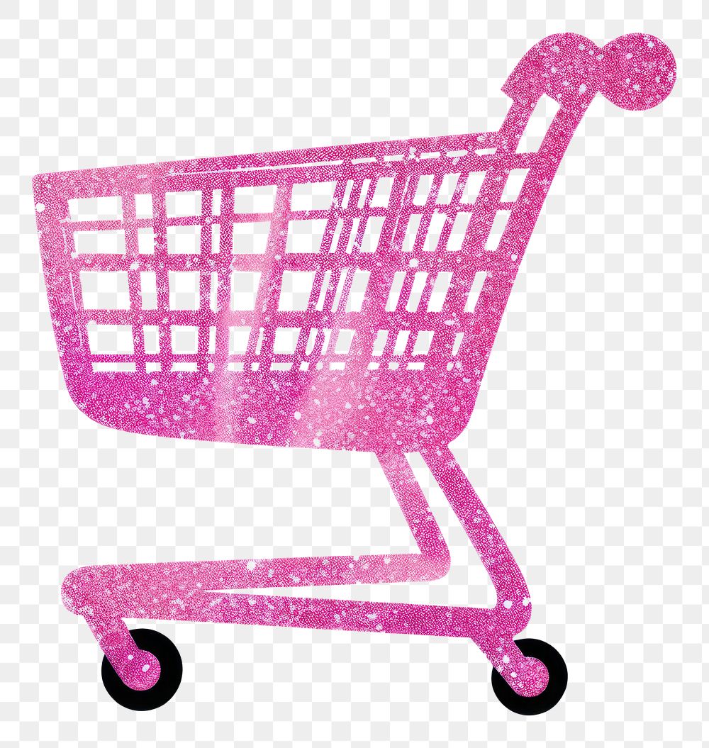 PNG Shopping cart icon pink white background consumerism.
