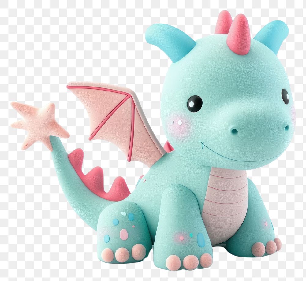 PNG Cute dragon toy animal plush.